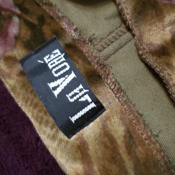 Vintage La Vore Floral Leopard Print Velvet Flare Leg Pants - Picture 9 of 12